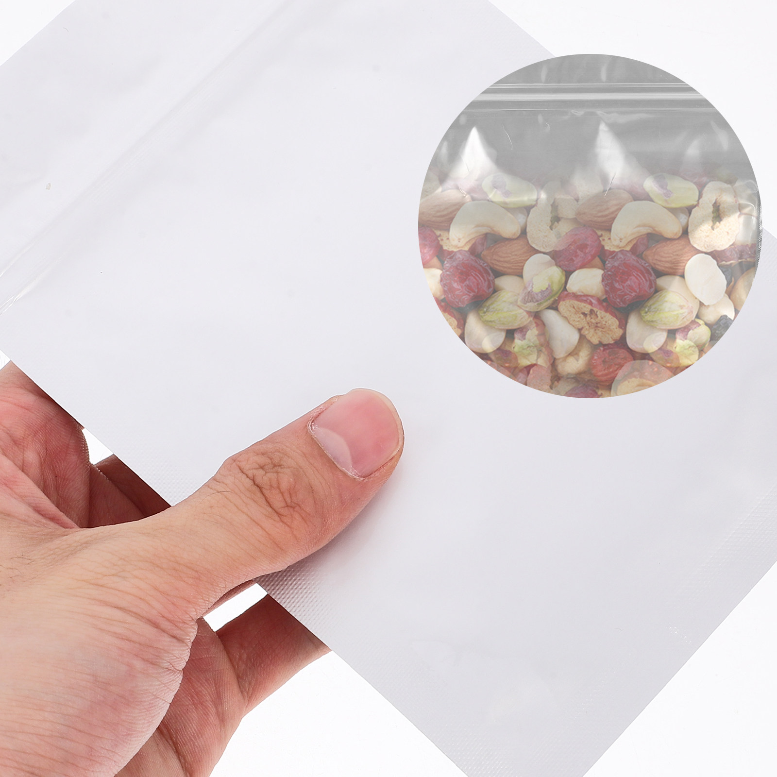 Food Snacks Packaging - ถุงเก็บอาหารแบบปิดผนึกได้ 50 ชิ้น สำหรับบรรจุขนม เครื่องประดับ และของชิ้นเล็ก
