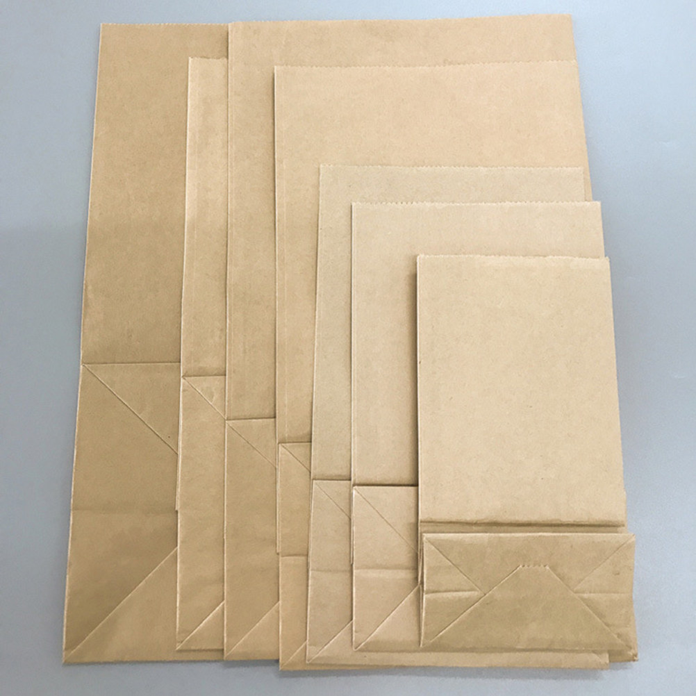 Food Snacks Packaging - ถุงกระดาษคราฟท์ขนาดเล็ก 100 ชิ้น สำหรับบรรจุอาหาร เกรดอาหาร เป็นมิตรต่อสิ่งแวดล้อม