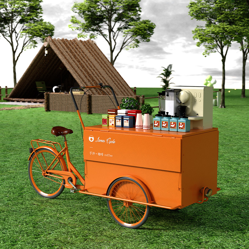Snacks Food Stall - รถเข็นขายของ DSA สำหรับตลาดกลางคืน รถสามล้อพร้อมร่ม รถเข็นแบบเข็นมือ เคลื่อนย้ายได้