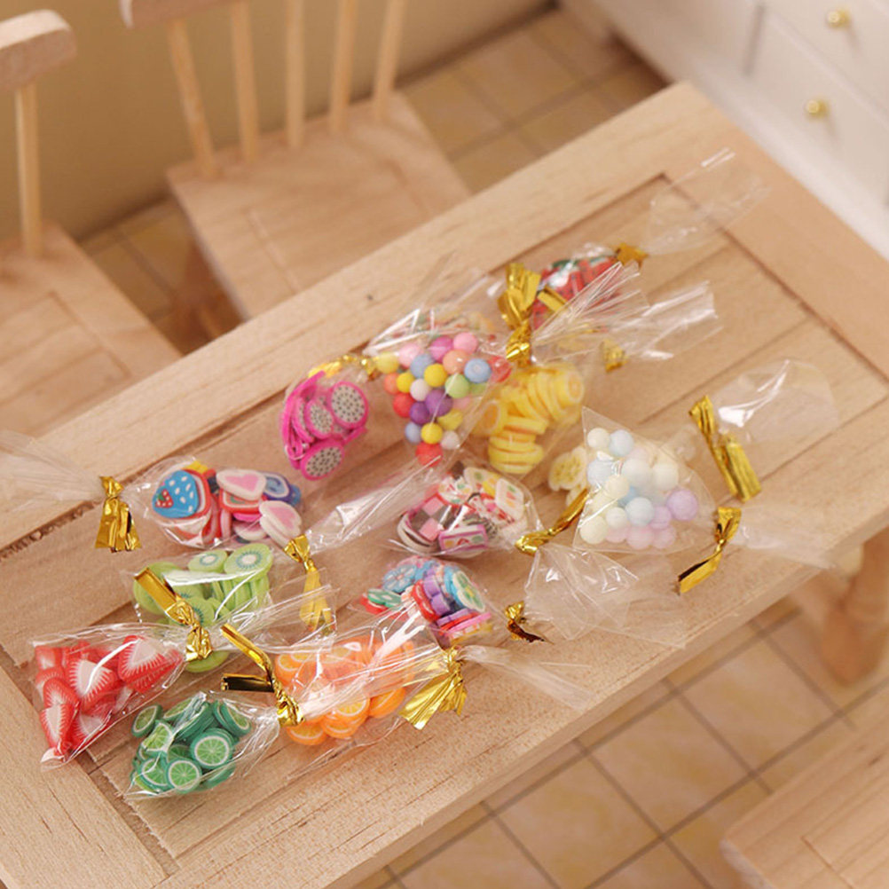 Food Snacks Packaging - ขนมขบเคี้ยวขนาดเล็ก 12 ชิ้น บรรจุในแพ็ค ของตกแต่งรูปอาหารจิ๋วเหมือนจริง ถุงขนมจำลอง