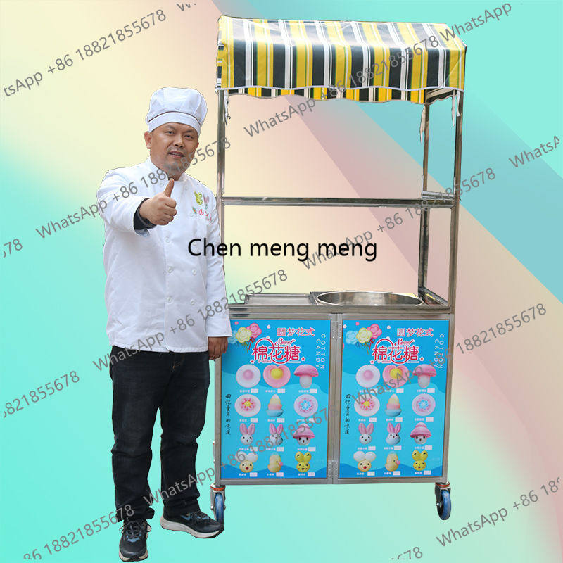 Snacks Food Stall - รถเข็นขายขนม น้ำตาลกรอง แบบพับได้ สแตนเลส พกพาสะดวก สำหรับตลาดกลางคืน