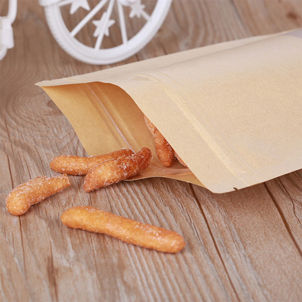 ถุงกระดาษคราฟท์แบบมีซิปปิดผนึก - Food Snacks Packaging บทวิจารณ์และราคา