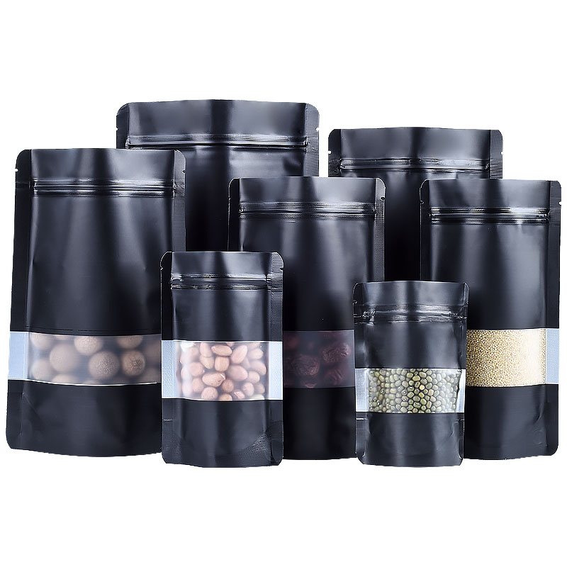 100PCS Stand-up Matte สีดําอลู - Food Like Snacks บทวิจารณ์และราคา