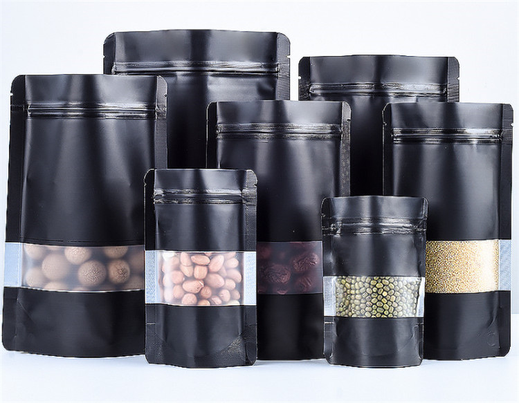 100PCS Stand-up Matte สีดําอลู - Food Like Snacks บทวิจารณ์และราคา