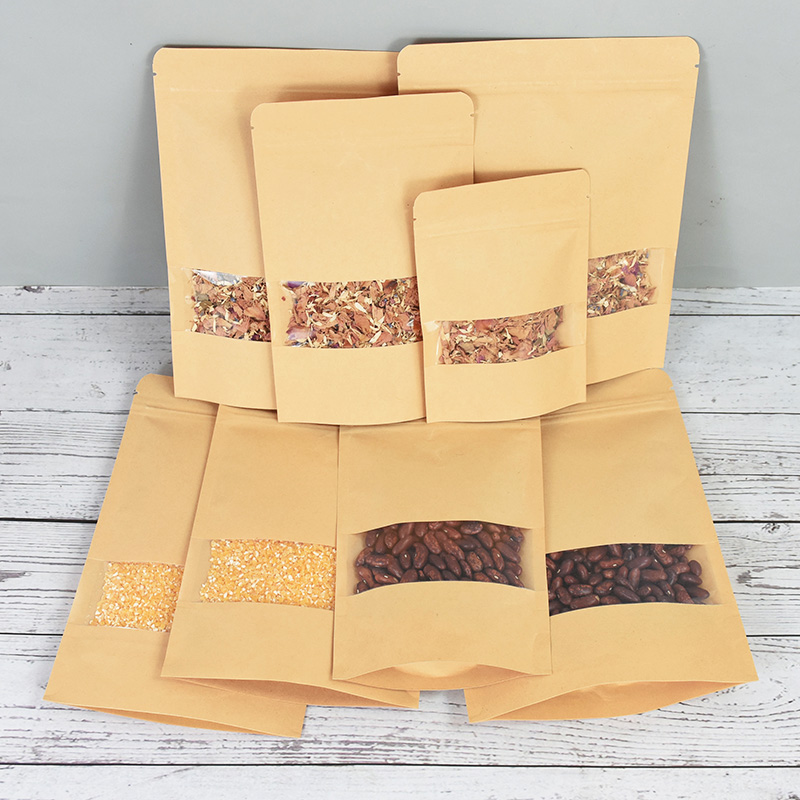 20/50pcs กระดาษคราฟท์ซิปล็อคถุ - Food Like Snacks บทวิจารณ์และราคา
