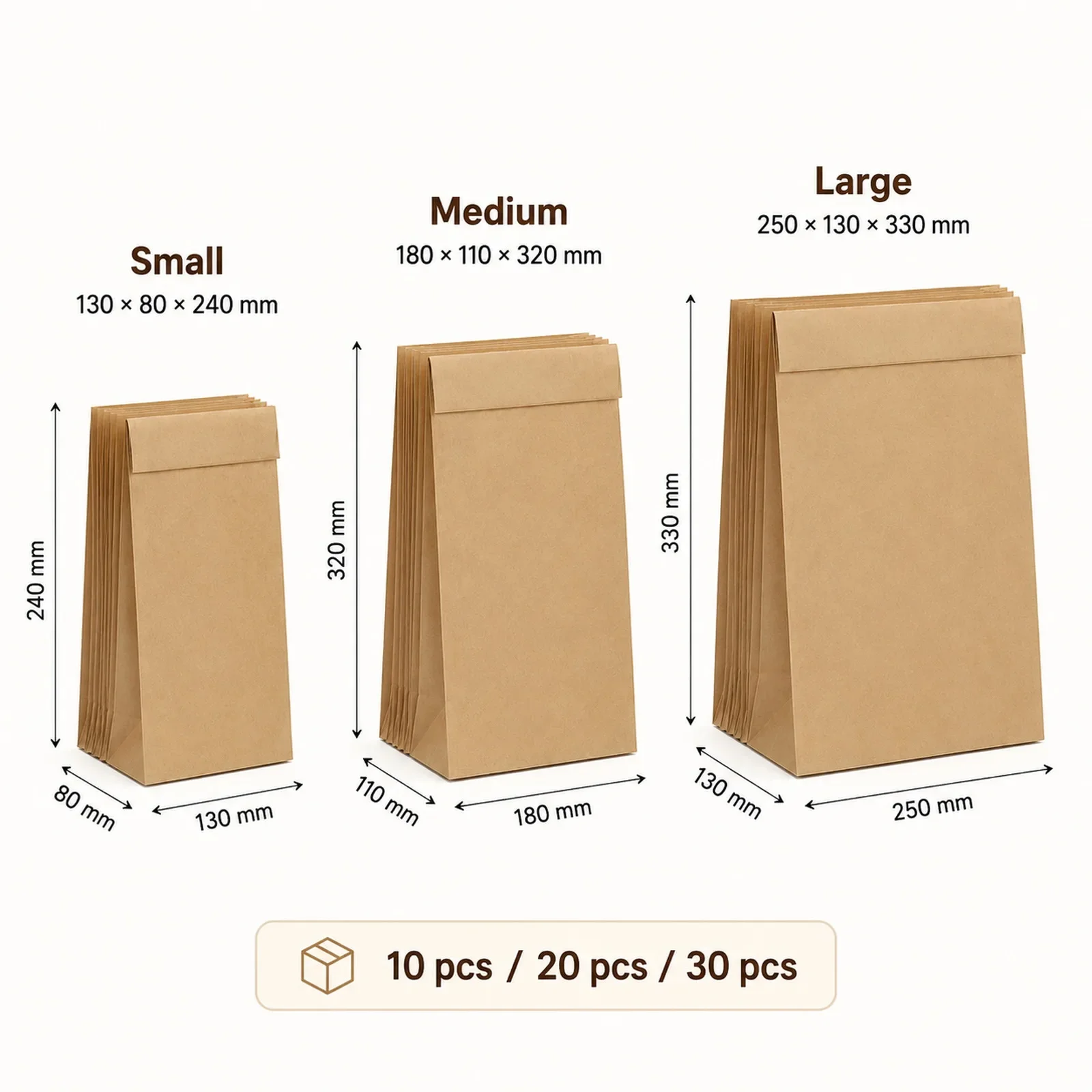 ถุงกระดาษคราฟท์สีน้ำตาลขนาดเล็ - Food Like Snacks บทวิจารณ์และราคา