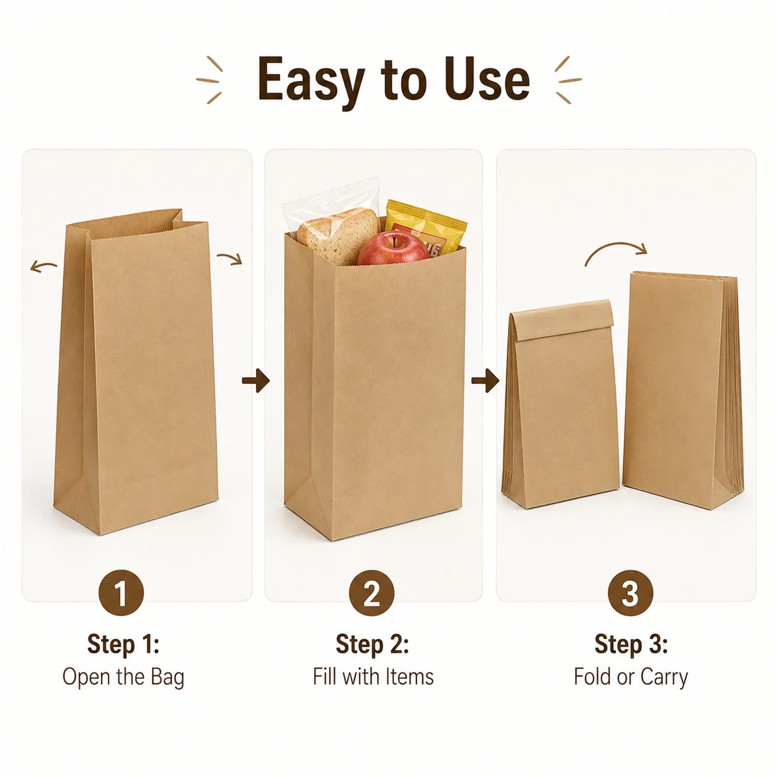 ถุงกระดาษคราฟท์สีน้ำตาลขนาดเล็ - Food Like Snacks บทวิจารณ์และราคา
